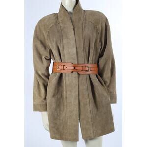 Vintage Sherry Michals Rittmaster Carmel by the Sea Beige Suede Jacket Size S